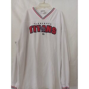 Tennessee Titans NFL Long Sleeve V Neck Jersey White Men's Size xl